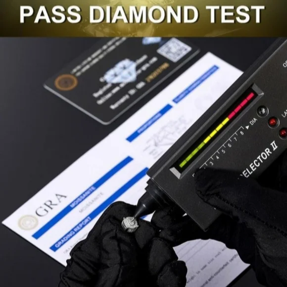 New 4ct Certified Moissanite Engagement Ring, size 7 - Picture 7 of 9